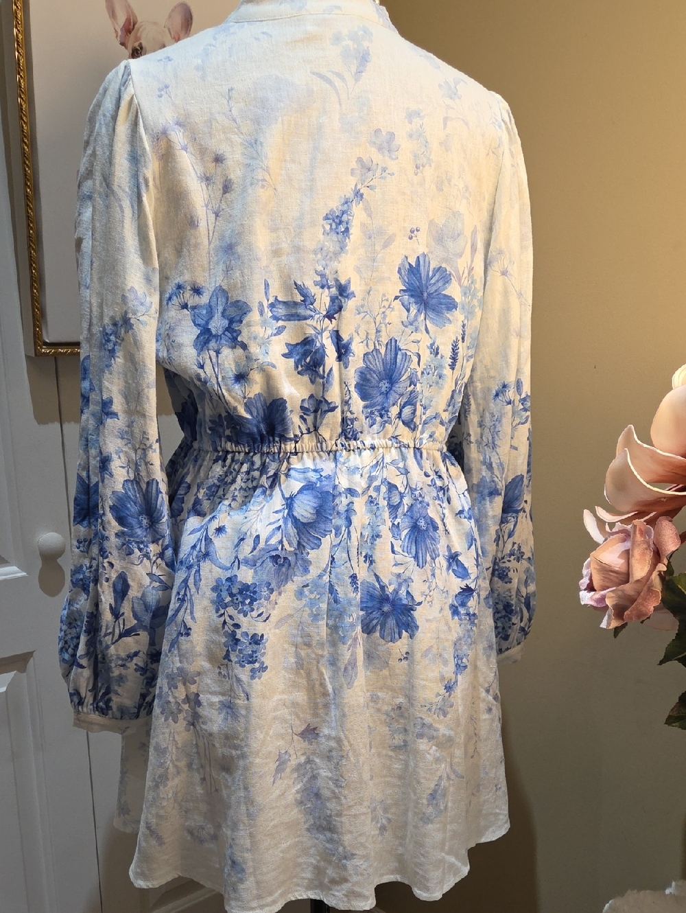 Nwt Large Calypso Blue and White Floral Midi Dress - Picture 7 of 16